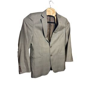 Brooks Brothers 1818 Fitzgerald 40R‎ 100% Wool Gray Plaid 2 Button Made in Italy